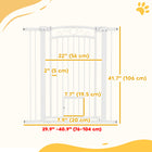 PawHut Dog Gate Walk Through Pet Gate with Small Door - 30"-41" W x 42" H-Arched design enhances aesthetics for hallways, kitchens and bottom stairs