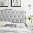 Modway Sophia Tufted Performance Velvet King/California King Headboard - Light Grey-Performance Velvet Upholstery