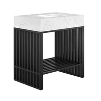 Modway Gridiron 30" Bathroom Vanity - White/Black-Modern Bathroom Vanity