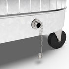 Permasteel 80 qt Rolling Cooler - Galvanized Steel-Four swivel caster wheels (two lockable)