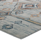 Modway Jenica Distressed Moroccan Tribal Abstract Diamond Area Rug - 5 ft W x 8 ft L - Silver Blue Beige/Brown-High Density / Machine-Woven