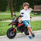Qaba 12V Aprilia Licensed Battery-Powered Kids Electric Motorcycle - Red-Removable training wheels stabilize learning phases for young riders 