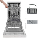 BLACK+DECKER 18" Portable Dishwasher - 8-Place Setting Capacity - 6 Wash Programs - White-Hi Temp and Heated Dry options.