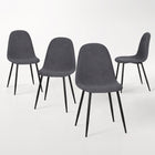 FurnitureR - Fabric Dining Chair - Grey - 4 Pack-Set of 4: This set includes four matching chairs, making it perfect for families or for hosting guests.