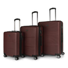 Bugatti  Brussels 3-Piece Hardside Luggage Set - ABS - Red-Made of lightweight ABS/PC blend