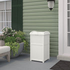 Suncast Wicker Trash Hideaway - White-Durable resin construction with solid bottom panel.