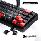 Cybeart Akula 65 Compact Tri-Mode Wireless RGB Gaming Keyboard - Black-Cybeart MK I Gen 1 pre-lubed switches with 1.5 mm actuation and 60 million keystroke durability for fast precision. Full N-Key Rollover with 100 % anti-ghosting ensures every keystroke registers accurately