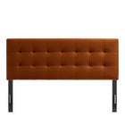 Modway Lily Stain-Resistant Performance Velvet King Size Headboard - Rust-Padded Construction