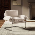 Modway Ansel Performance Velvet Accent Chair - Alabaster-Fixed Padded Seat