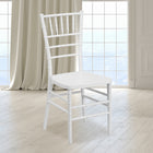 Flash Furniture HERCULES PREMIUM Series Resin Stacking Chiavari Chair - White-Seat constructed of ultra-strong polycarbonate