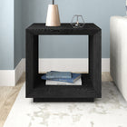 Hudson&Canal Evie 22"W Rectangular Side Table - Black Grain-Clean with a soft, dry cloth and no harsh chemicals or abrasive cleaning materials