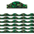 Ashley Productions Magnetic Scallop Border - Greenery on Black - 12'/Pack - 6 Pack-Colorful, magnetic décor and trim for whiteboards, lockers and other steel surfaces