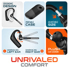 Delton 90X Ultralight Wireless Noise Canceling Bluetooth Headset - Black-Crafted from soft silicon with foam pads for a snug, comfortable fit during extended use.