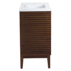 Modway Ledger 36" Bathroom Vanity - Walnut/White-8" Centerset Faucet Holes
