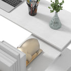HOMCOM 55" L-Shaped Desk - White-Easy assembly required