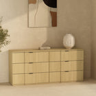 Manhattan Comfort Clive 72" Mid-Century Modern 6-Drawer Double Dresser - Natural Oak-Six spacious drawers provide generous storage for clothing, linens, and everyday essentials