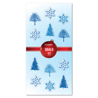 Geographics Winter Trees & Snowflake Seals - 1.25" - 40 Pack-Christmas Seals for arts & crafts, correspondence, cards and more