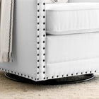 Modway Ashton Upholstered Fabric Swivel Chair - White-Classic Nailhead Trim