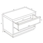 Manhattan Comfort Navis 32" Contemporary 2-Drawer Nightstand - Whitewashed Oak-Sturdy base and stable structure ensure long-lasting support and reliability