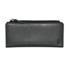 Club Rochelier Ladies Slim Clutch Wallet with Top Zipper - Black-2 ID windows