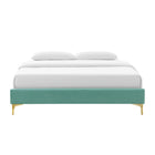 Modway Sutton Performance Velvet King Bed Frame - Mint-Stain-Resistant Performance Velvet