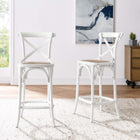 Modway Gear Counter Stool - White-Non-Marking Foot Caps