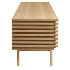 Modway Render 71" TV Stand - Oak-Two Bottom-Hinged Doors