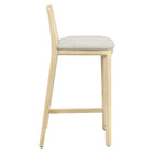 Modway Monarch Wood and Rattan Counter Stool - Antique White Natural Heathered Weave Ivory-Non-Marking Floor Glides
