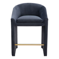 Zuo Emas Counter Stool - Midnight Grey-Soft and smooth velvet fabric