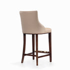 Manhattan Comfort Shubert 22.64" Modern Leatherette Upholstered Barstool - Tan - 2 Pack-Made to Last. Commercial Grade Product