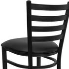 Flash Furniture HERCULES Series Black Ladder Back Metal Restaurant Barstool - Black Vinyl Seat-Welded Joint Assembly