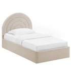 Modway Solana Arched Performance Velvet Twin Platform Bed - Almond-Assembly Required