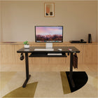 ShoppingAll Glass Electric Height Adjustable Standing Desk with Drawer - Black-7