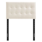 Modway Lily Stain-Resistant Performance Velvet Twin Size Headboard - Alabaster-Five Mounting Positions