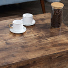 HOMCOM Lift Top Coffee Table with Hidden Storage Compartment - Rustic Brown-Colour: Rustic Brown, Black