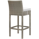 Modway Conduit Outdoor Patio Wicker Rattan Bar Stool - Light Gray White-Synthetic PE Rattan Weave