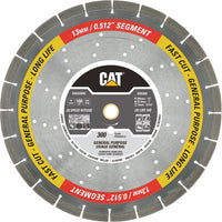 CAT 12" Segmented Rim Diamond Saw Blade-High-Speed Cutting Segments: Designed for rapid removal of material with minimal drag