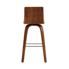 Armen Living Vienna 26" Counter Height Swivel Bar Stool in Walnut Wood Finish with Cream Faux Leather-20" L x 17" W x 35" H
