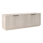 Hudson&Canal Mansfield TV Stand for TV's up to 78" - Alder White-Features four doors with enclosed cabinets and 4 shelves for ample storage