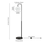 Hudson&Canal Harrison Arc Floor Lamp with Glass Shade - Blackened Bronze/White Milk-Clean with a soft, dry cloth and no harsh chemicals or abrasive cleaning materials
