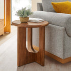 Modway Rivian Round Side Table - Walnut-Adjustable Non-Marking Foot Caps