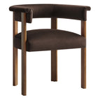 Modway Imogen Performance Velvet Barrel Dining Chairs - Chocolate Brown/Deep Brown - 2 Pack-7