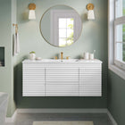 Modway Render 48" Wall-Mount Bathroom Vanity - White-MDF and Particleboard