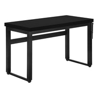 Monarch Specialties 7682 48" Computer Desk - Black/Adj.Height/ Black Metal-For versatile use as a computer desk / writing table, this piece is perfect for limited spaces and adjustable from 29.5 inches to 48 inches in height