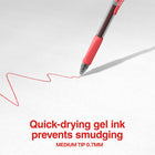 Staples ProGel Retractable Gel Pen - Medium Point - 0.7 mm - Red Ink - 4 Pack-Long-lasting acid-free ink with up to 800 meters of pen use (that’s a half mile!)