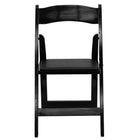 Flash Furniture HERCULES Series Black Wood Folding Chair with Vinyl Padded Seat-Waterproof Detachable Seat