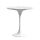 Plata Import 20.5 MDF Round Side Table - Marble-Sturdy Metal Base