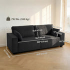 HOMCOM 86" Corduroy 3 Seater Sofa Couch with Spring Cushion - Dark Grey-Spacious seating accommodates three adults comfortably for gatherings  