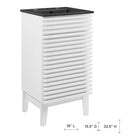 Modway Render 18" Bathroom Vanity - White/Black-Adjustable Storage Shelf