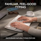 Logitech Wave Keys Wireless Ergonomic Keyboard with Cushioned Palm Rest - Off White-More palm support, less pressure: A cushioned palm rest with memory foam supports you all day long and gives you more wrist support